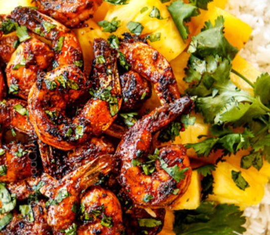 Blackened Mexican Shrimp with Salsa Roja (MON)