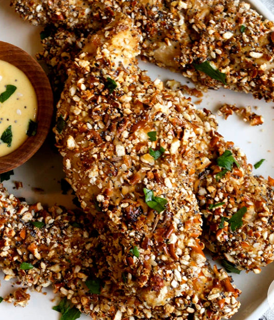 Everything Chicken with Bagel Salad