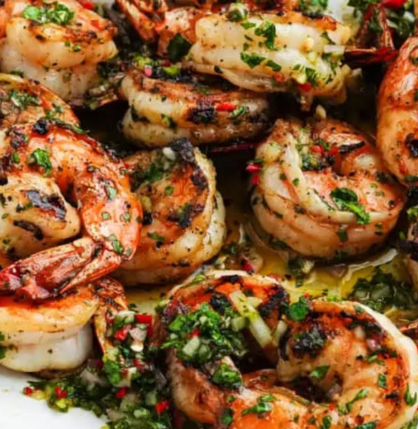 Charred Spring Onion Salsa Verde Shrimp (MON)