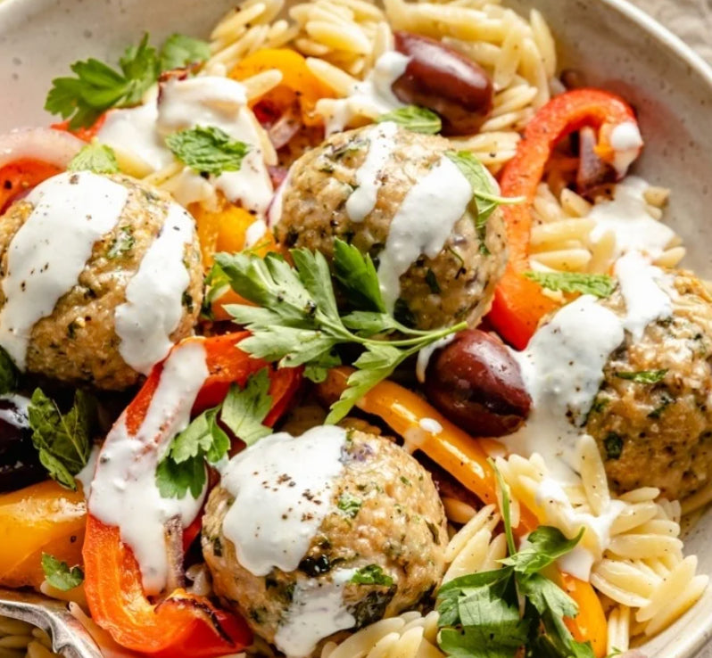 Greek Meatballs, Salata Horiatiki, Tzatziki (MON)