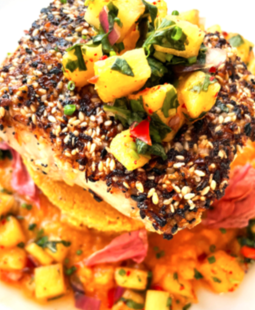 Blackened Salmon with Seasonal Veggies