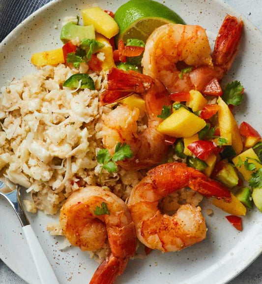Coconut Crusted Shrimp with Mango Salsa (MON)