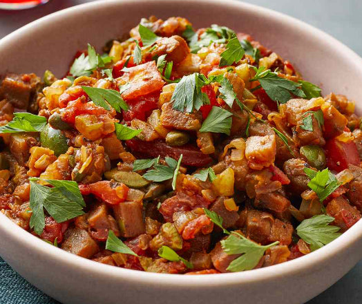 Spaghetti Squash or Pasta Meatballs and Caponata (WED)