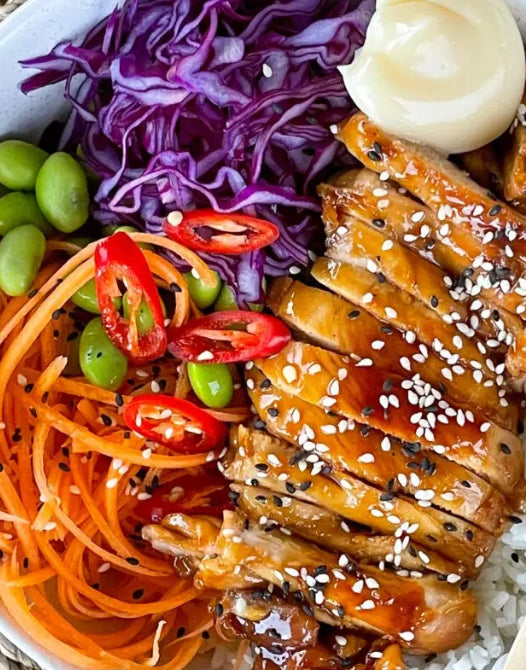 Teriyaki Chicken, Quinoa Stir Fry, Edamame Crunch Salad (WED)