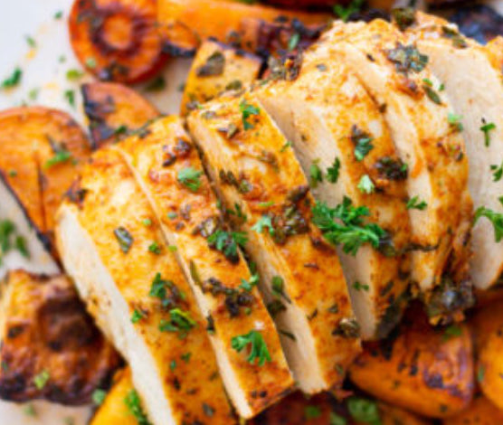 Rosemary Chicken with Rainbow Roasted Root Veggies (MON)