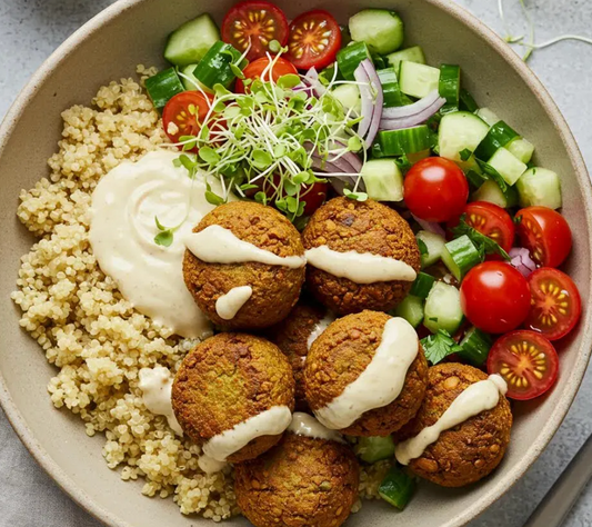 Falafel with Mujadara and Tel Aviv Salad  (WED)
