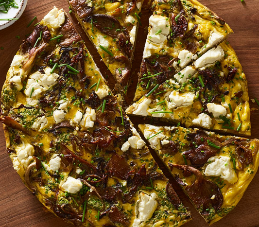 Mushroom, Caramelized Onion, Goat Cheese Frittata (MON)