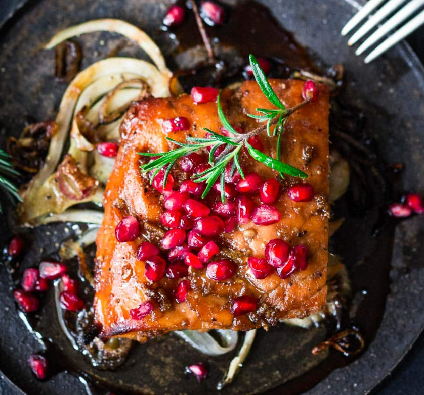 Balsamic Pomegranate Glazed Salmon (WED)