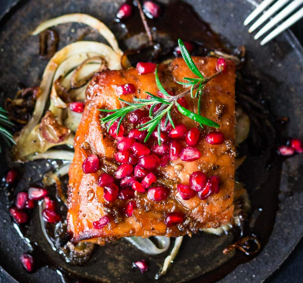 Balsamic Pomegranate Glazed Salmon (WED)