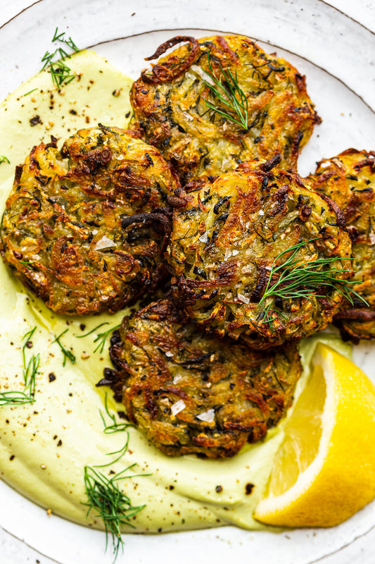 Provençal Zucchini Cakes with Spring Garden Veggies (MON)