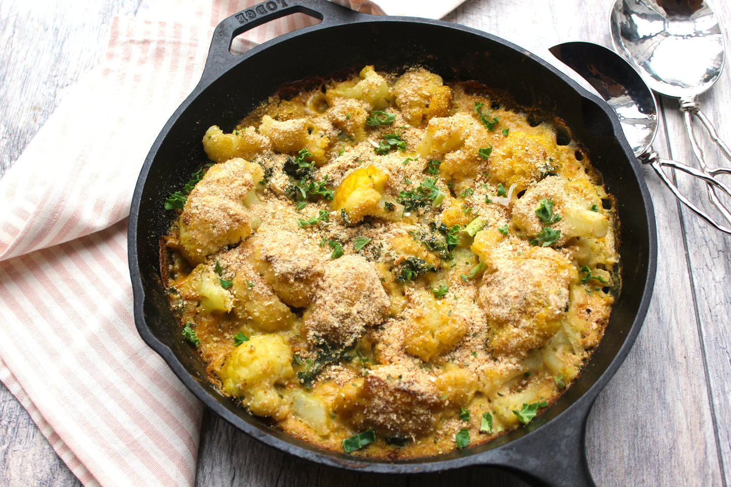 Vegan Cauliflower Gratin with Coconut Brown Rice