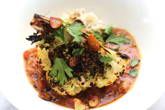 Detox Sweet Potato Curry with Cauliflower Steaks (Vegan)
