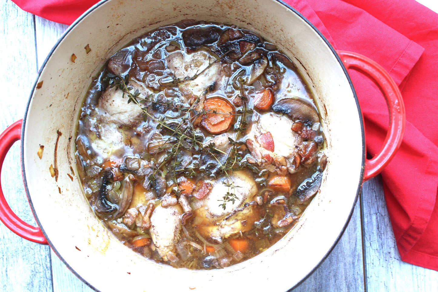 Coq Au Vin and Cauli Rice Pilaf