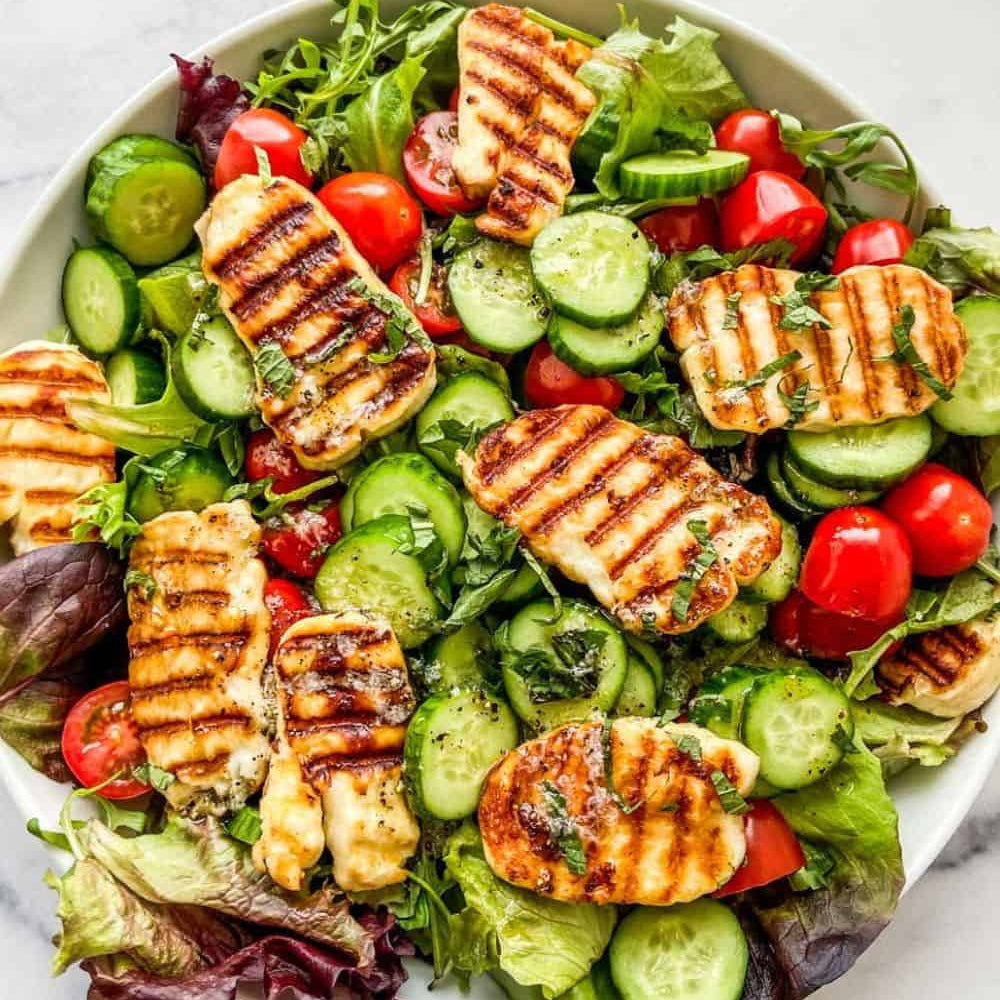 Lemon Dill Halloumi, Greek Salad, Tzatziki (WED)