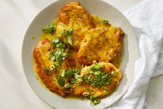 Crispy Lemon Chicken with Broccolini and Primavera Orzotto (MON)