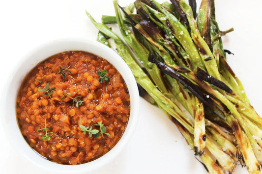 Crispy Kale, Chickpeas and Tomato Beluga Lentils with Seasonal Veggies (Vegan)