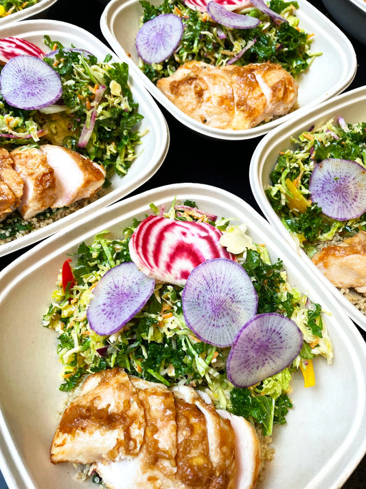 Ginger Lime Miso Chicken With Green Quinoa and Spring Greens