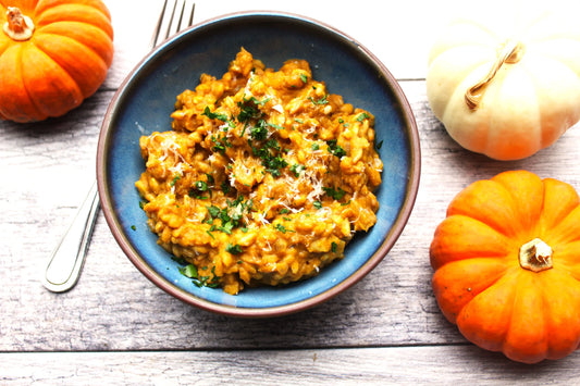 Organic Chicken and Roasted Sweet Potato Tacos + Pumpkin Sage Farro