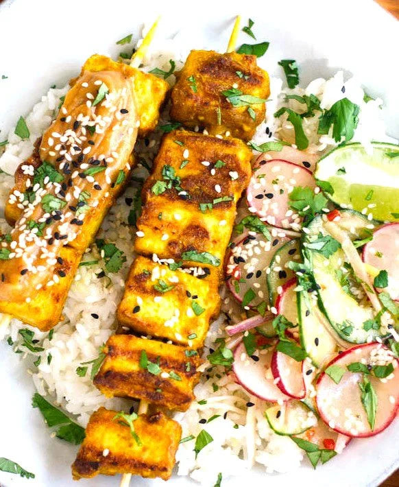 Tofu Satay with Cucumber Salad (MON)