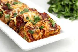 Low Carb Zucchini Enchiladas (Vegetarian Option Available)